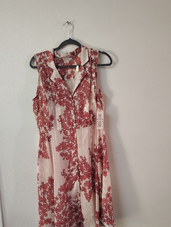 Nanette Lepore Dresses & Skirts - Nanette Lepore Sleeveless Floral Midi Dress in Rose and Cream 834